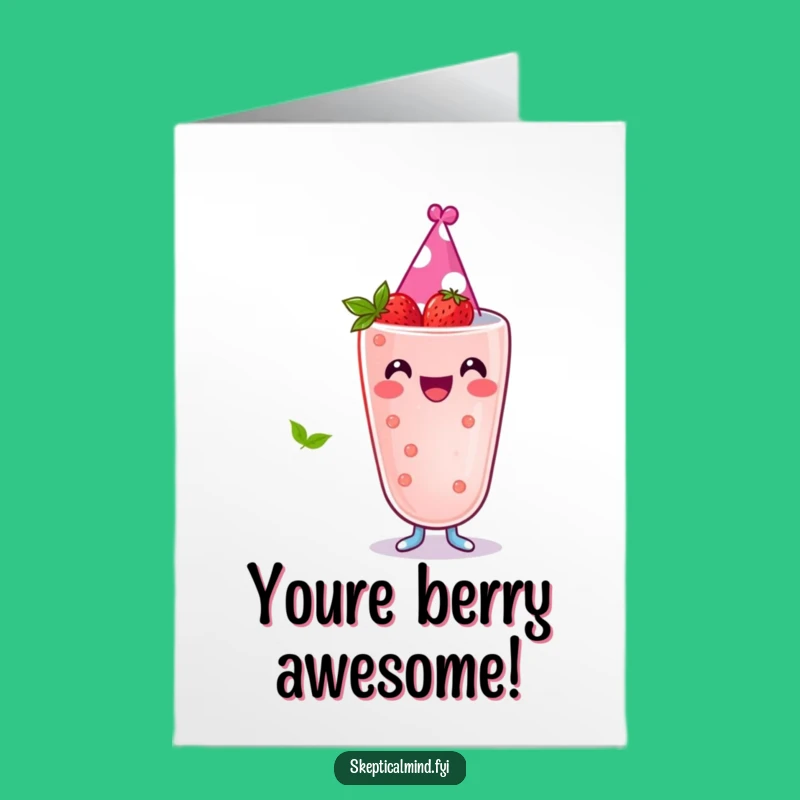 Celebratory Free Printable Congrats Card: Berry Smoothie's Party Hat