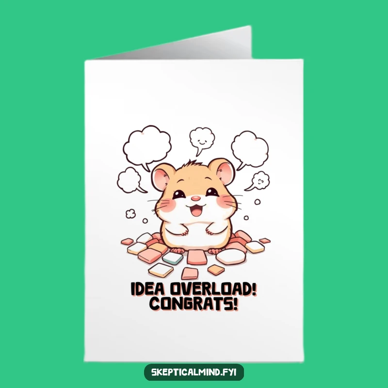 Free Printable Congrats Card: Hamster Brainstorming, Your Downloadable Cheer!