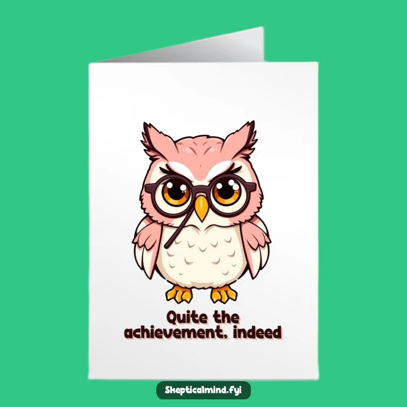 Free Printable Congrats Card: Monocled Owl's Approval, Hilarious Downloadable Message!