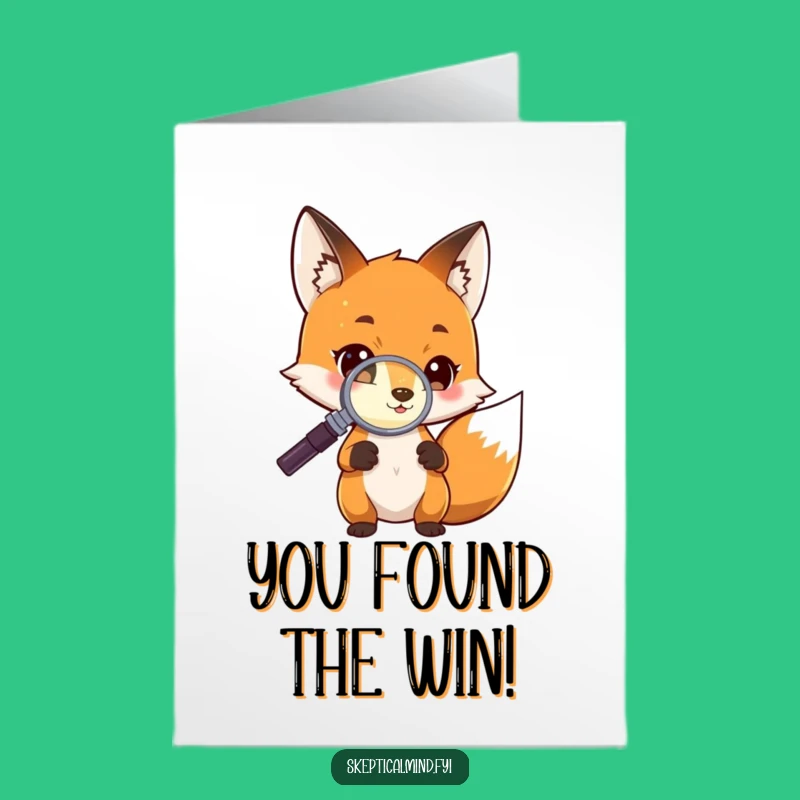 Free Printable Congrats Card: Curious Fox & Glow - Funny Discovery Downloadable