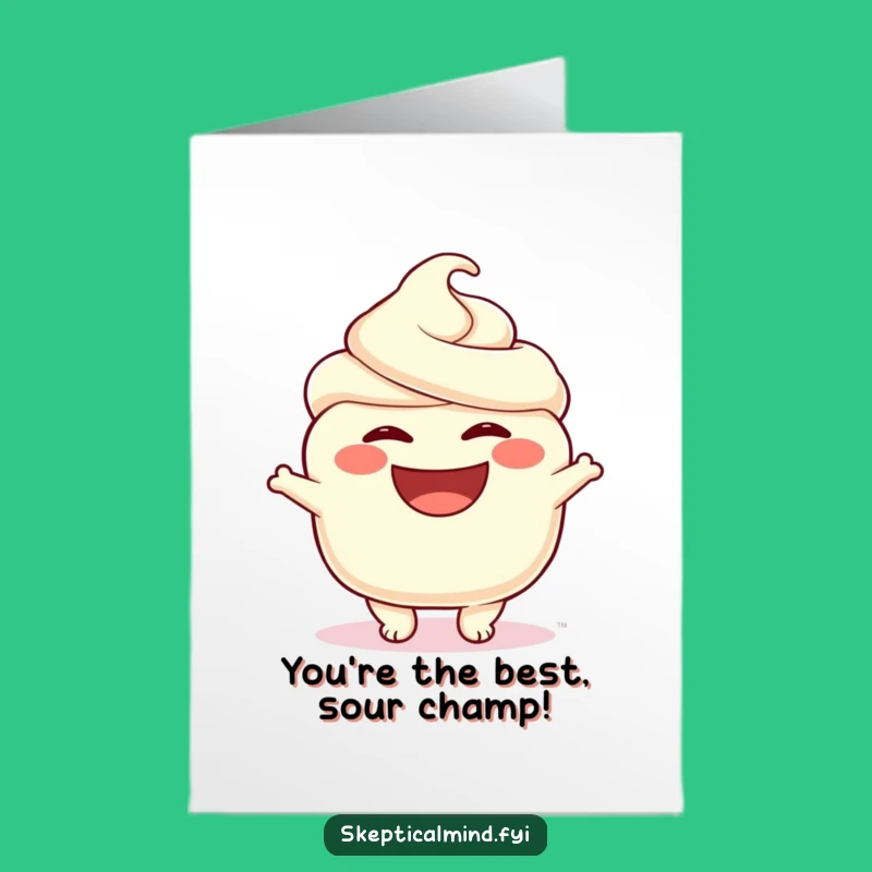 Free Printable Sour Cream Congrats Card: Joyous Wide Smile Downloadable Humor