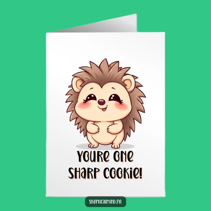 Free Printable Congrats Card: Giggling Hedgehog - Playful Downloadable Congratulations Gift