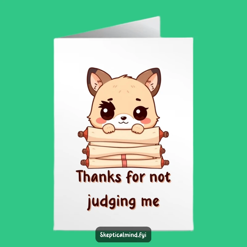 Free Printable Kawaii Scroll Animal Thank You Card - Funny Downloadable Gift
