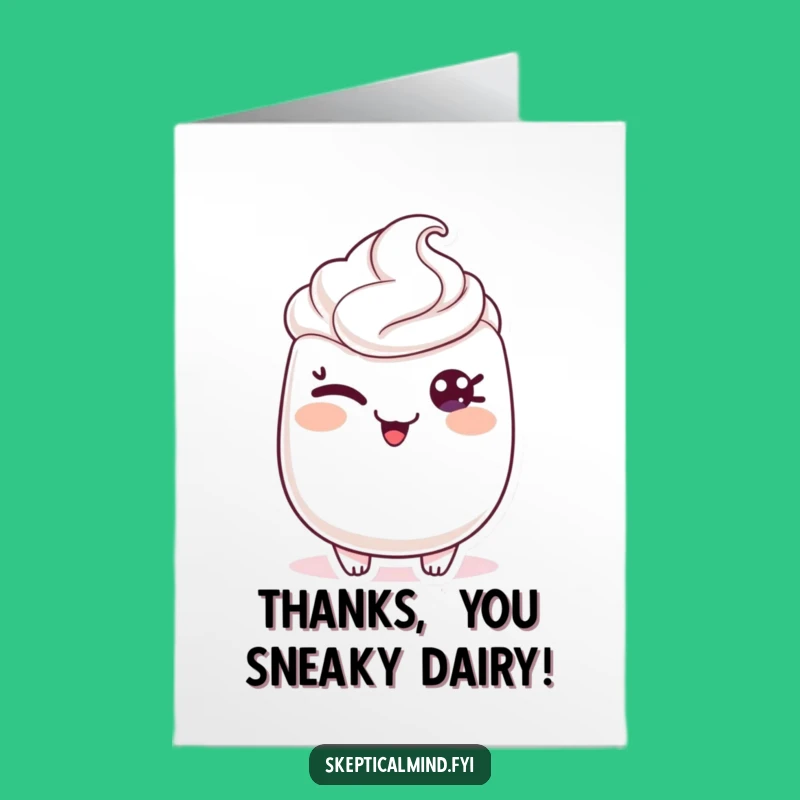 Free Printable Sour Cream Thank You Card: Playful Wink Downloadable Humor