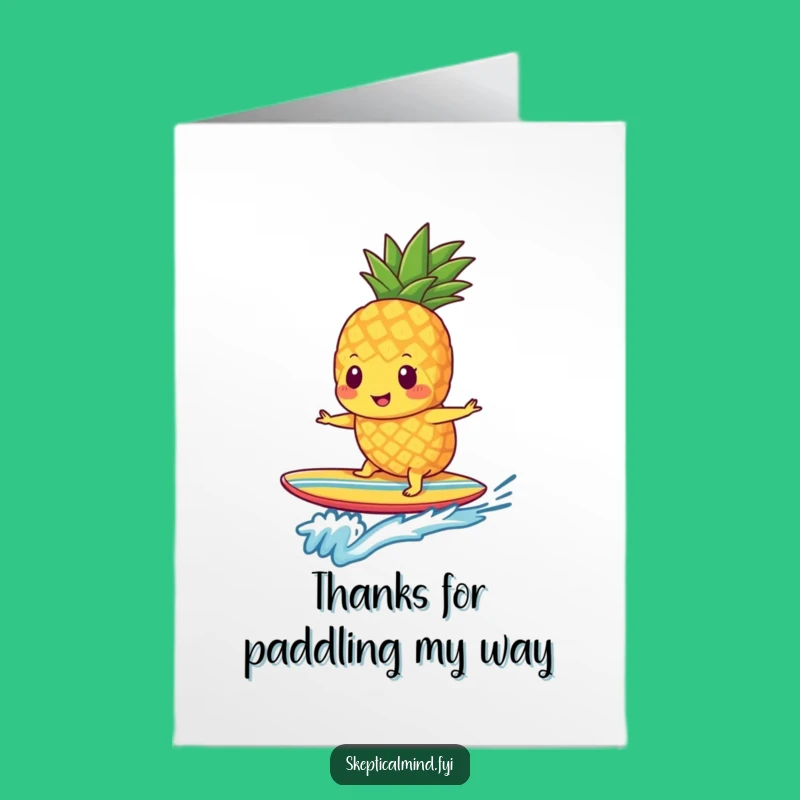 Free Printable Thank You Card: Pineapple Surfer Says Thanks - Sweetest Downloadable