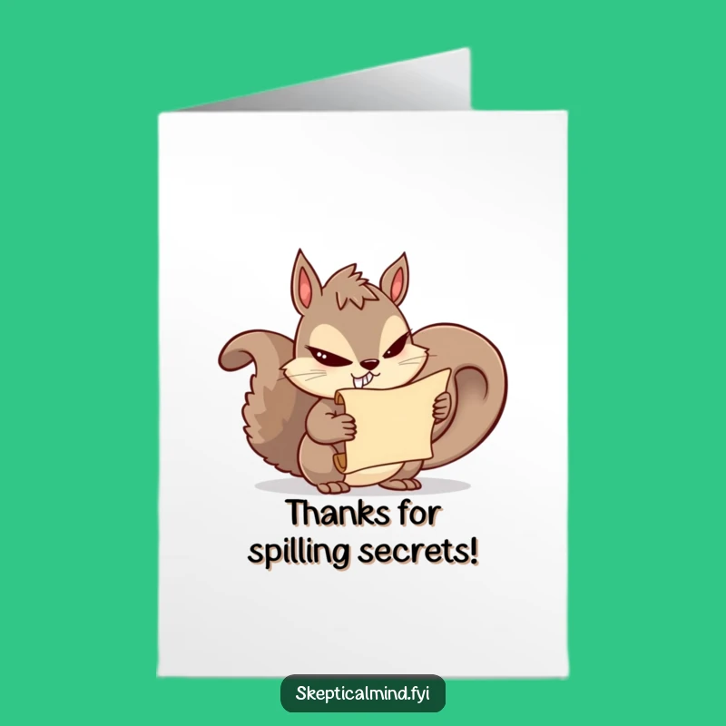 Free Printable Squirrel Thank You Card - Secretly Grateful Downloadable!