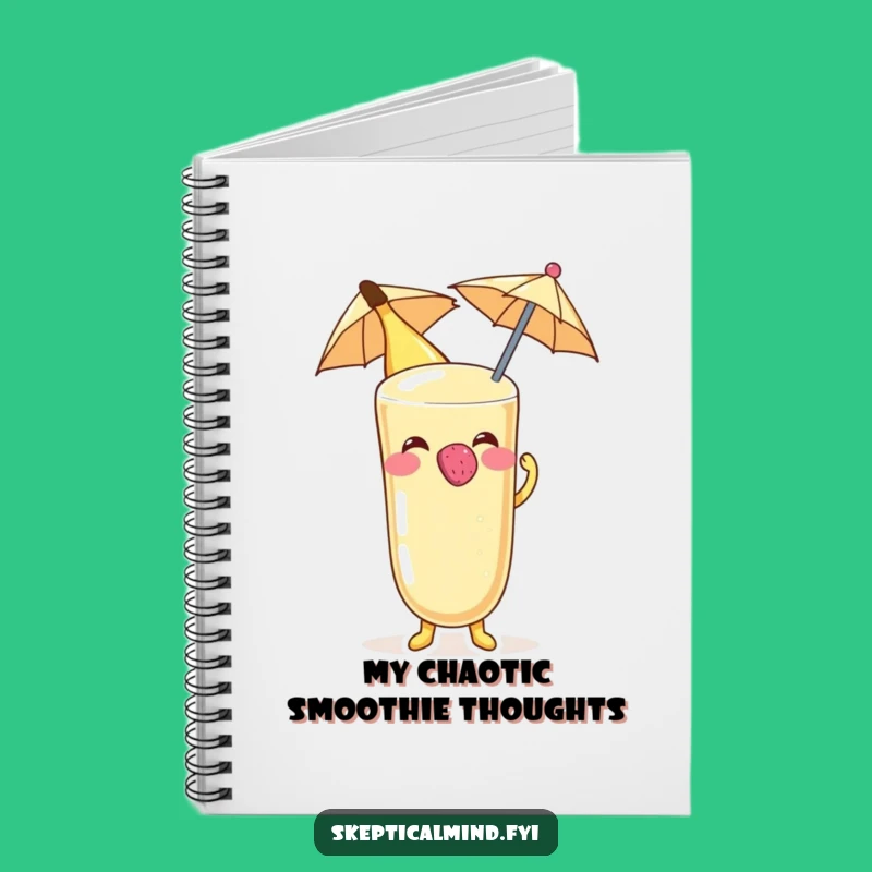 Funny Banana Smoothie Raspberry Notebook, Journal Fruit Character Gift