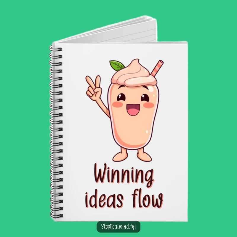 Funny Peach Smoothie Notebook - Victory Pose Journal - Achievement Gift