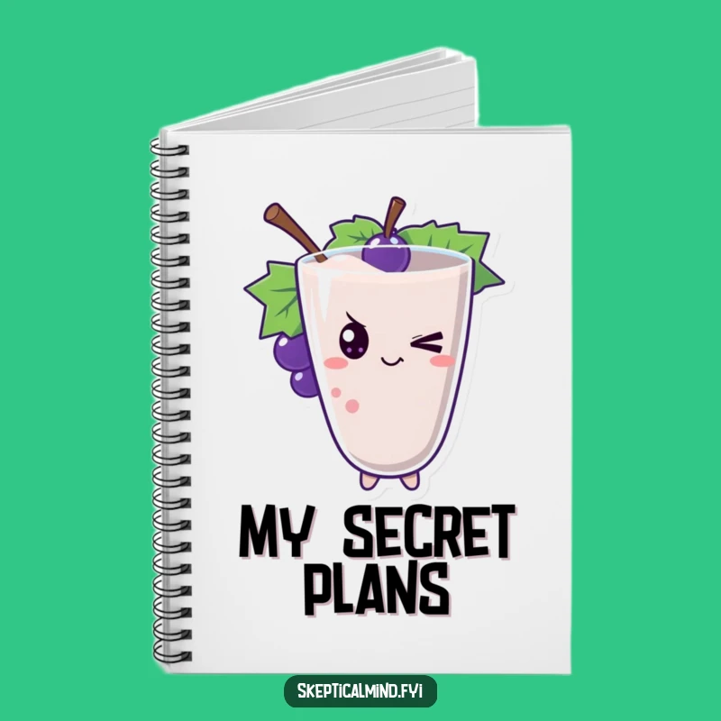 Funny Winking Grape Notebook - Jot Down Notes with a Smile