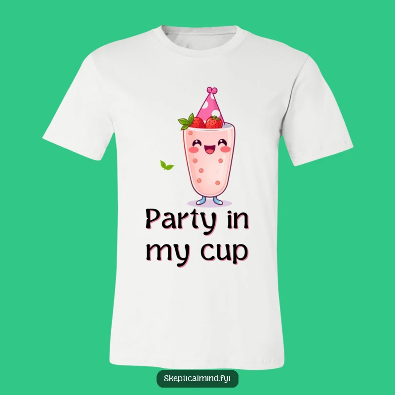 Funny Berry Smoothie T-Shirt - Joyful Party Hat Tee - Festive Gift