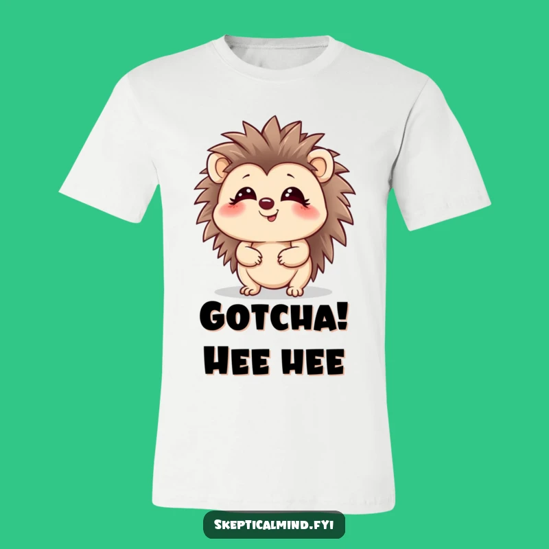 Funny Hedgehog T-Shirt - Giggling Spiky Fun Tee