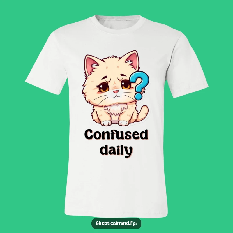 Funny Puzzled Cat T-Shirt - Wear Your Questions with Hilarious Style