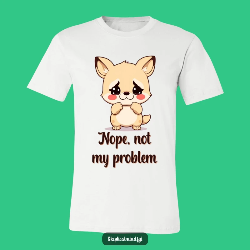 Funny Kawaii Animal Disbelief T-Shirt - Shrug Off Reality Hilariously