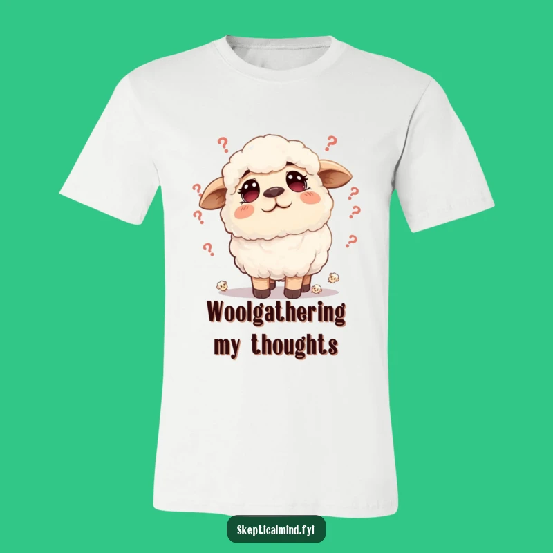 Funny Sheep Worry Tee: Fluffy Character Apparel for Overthinkers