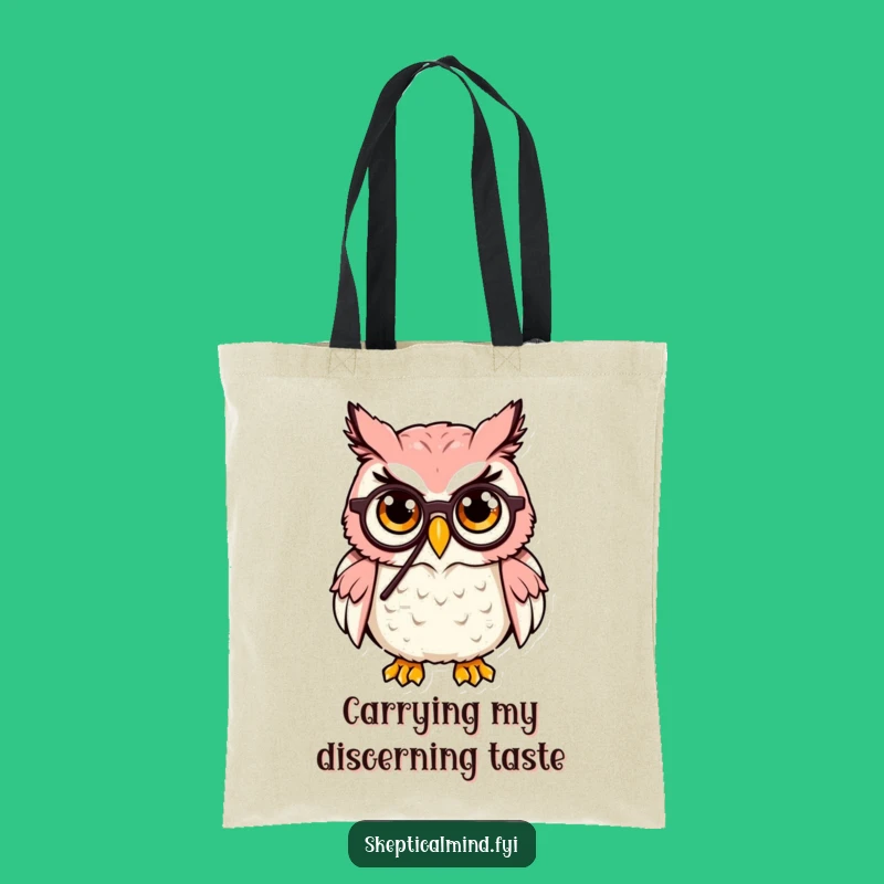 Funny Owl Tote Bag: Monocled Style Accessory, Chic & Funny Gift Carrier